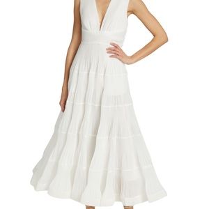 Zimmerman Postcard Tiered Pleated Midi-Dress